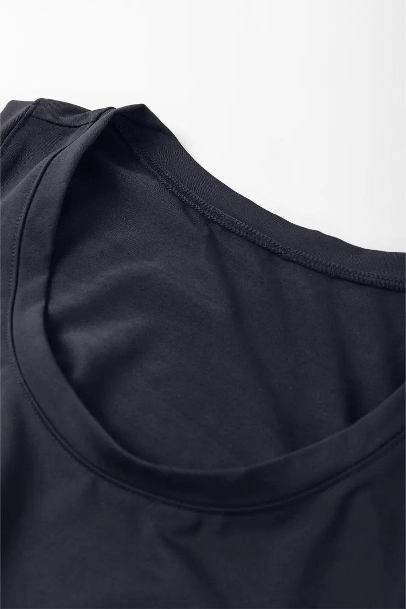 Black Casual Tank Style Tie Waist Pocketed Jogger Jumpsuit for Women - Love Salve